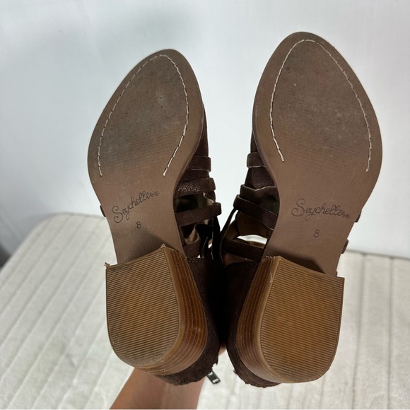 Seychelles 🎂  Strappy Chocolate brown with metallic booties Sz 8 - Picture 5 of 9